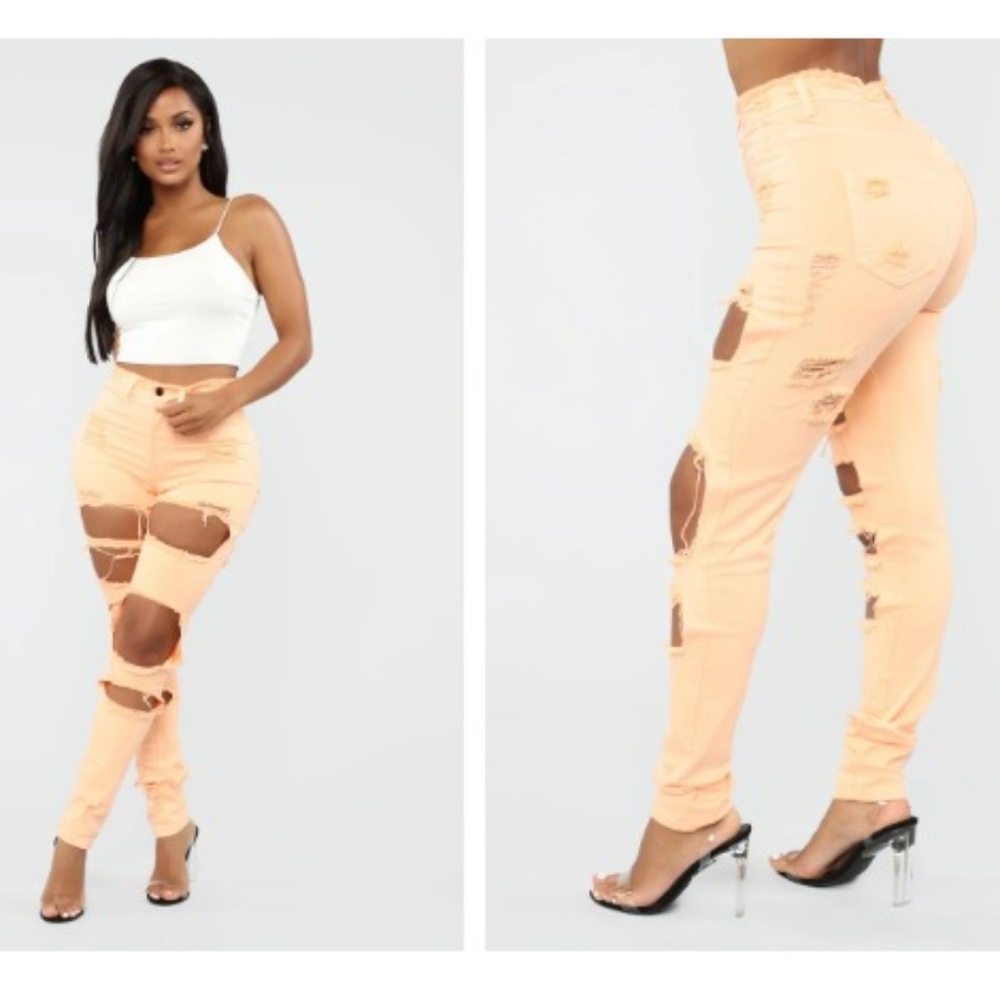 Peach Skinny Jeans
